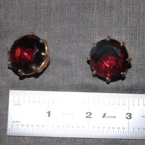 Vintage Amethyst Colored Clip-On Earrings